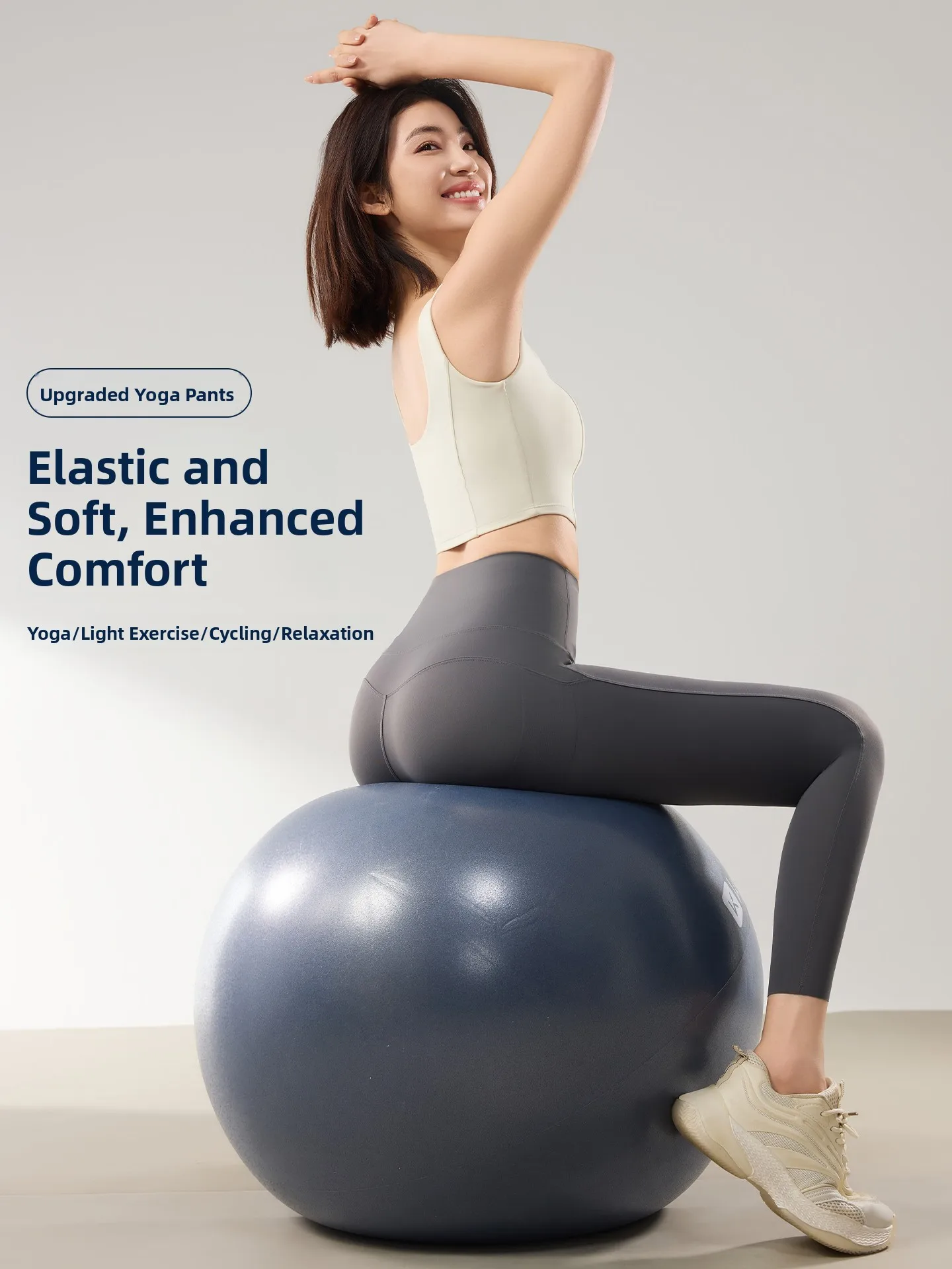 Pantaloni da yoga slim fit a vita alta da donna Fitn Controllo della pancia Sollevamento del sedere Pantaloni a strato base sottile Arca Texture della pelle