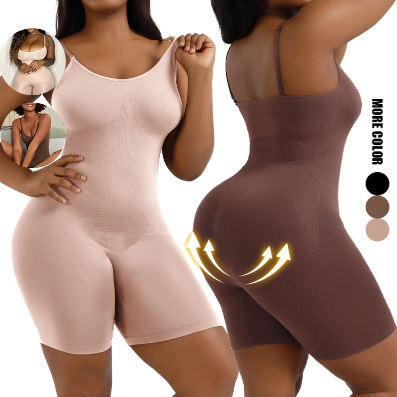 Upgrade Fabric Bodysuit Shapers Spandex Compress Elastic Tummy Control Body Shaper Suit Open Crotch Compression Smooth Shapewear