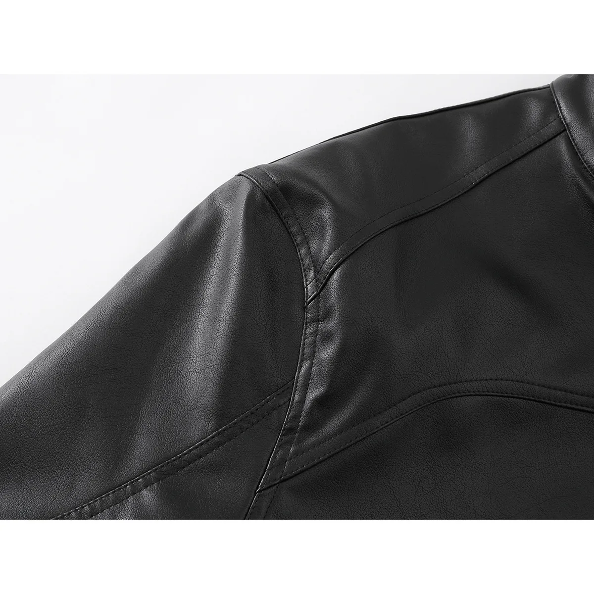 هاي ستريت الأمريكية Sle بولي Leather الجلود Jaet الرجال النساء دراجة نارية Jaet الوقوف طوق السائق معطف عادية رقيقة طويلة Sve