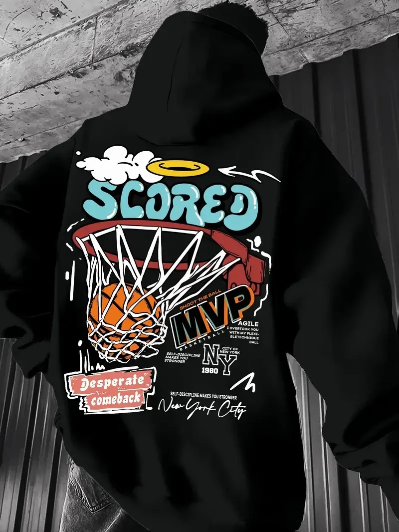 

2025 Autumn and Winter Spring_fall Casual Mvp Basketball Hoodie Men Knitted High-end Luxury Is for Both Men and Women Top Y2k