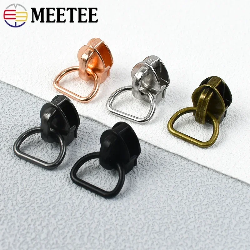 10-50Pcs Meetee 5# Zipper Puller Nylon Zip Tape Suitcase Zippers Slider Bag Clothes Sewing Zips Head Pulls Headparts Accessories