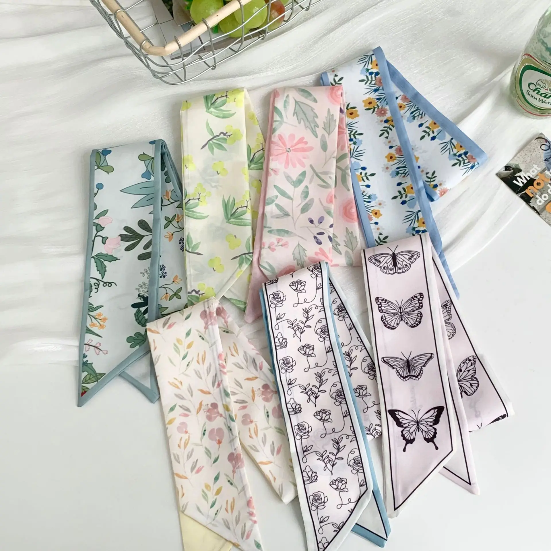 Multifunctional Head Scarf Hair Band Wrap for Women Korean Fashion Chiffon Neck Tie Bag Ribbon Lightweight Daily Gift Premium