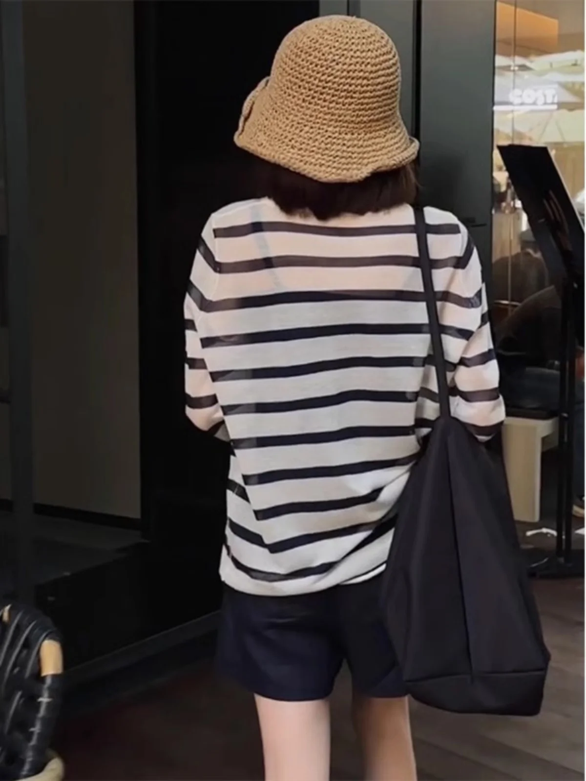 Korean Style Long Sleeve Sun Protection T-Shirt Air Conditioning Shirt Women Summer Strap Outerwear Lazy Style Cover up Top Thin