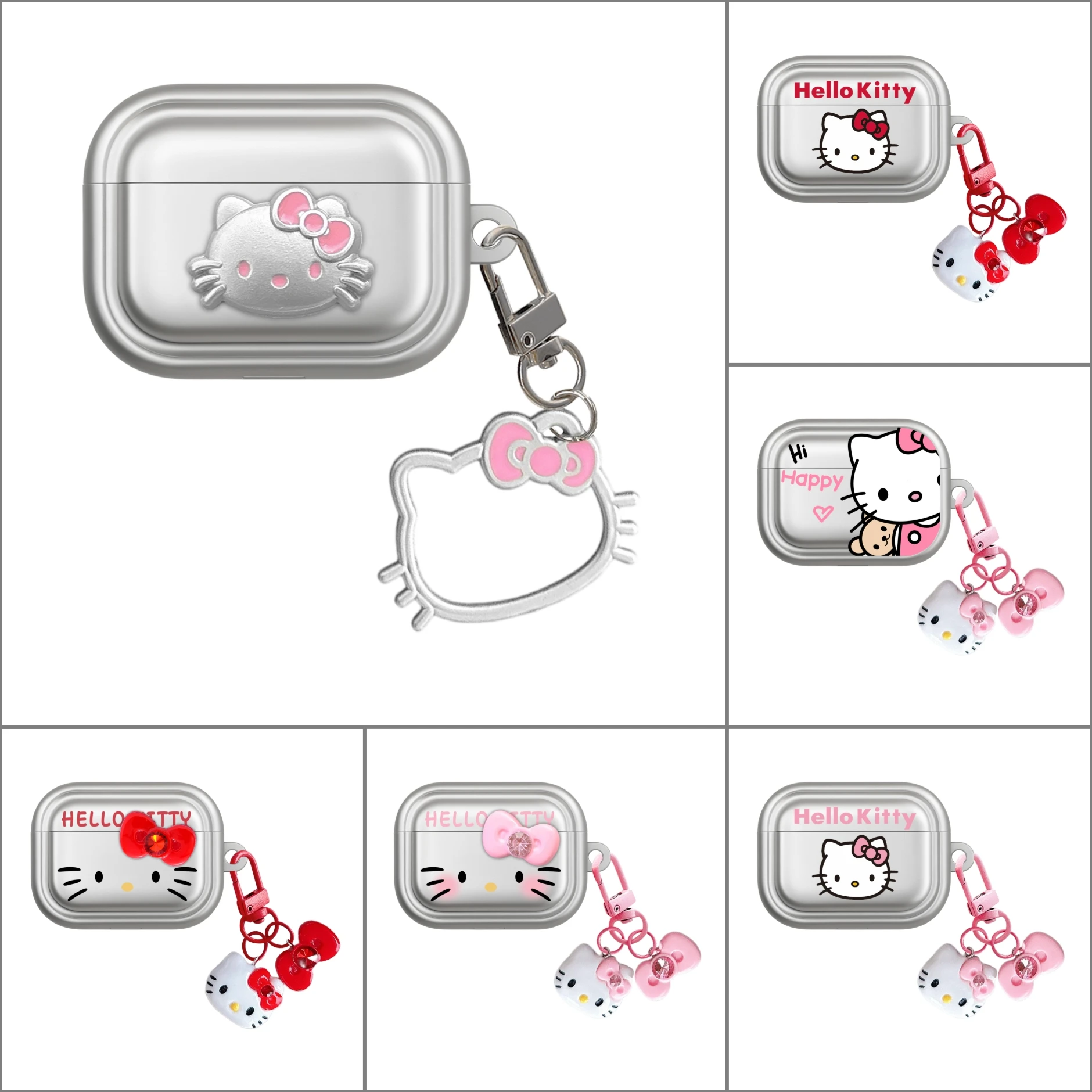 

Cute Various Models Sanrio For Hello Kitty Little Pendant Pendant Bluetooth Earphone Case For AirPods 4 1 2 3 Pro Pro2 Anti-Drop