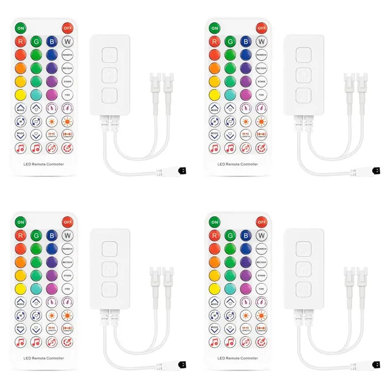 

ABMH-4X SP611E WS2812B WS2811 Bluetooth Music LED Strip Controller IR38 Keys Remote APP For Addressable LED Lighting DC5V-24V