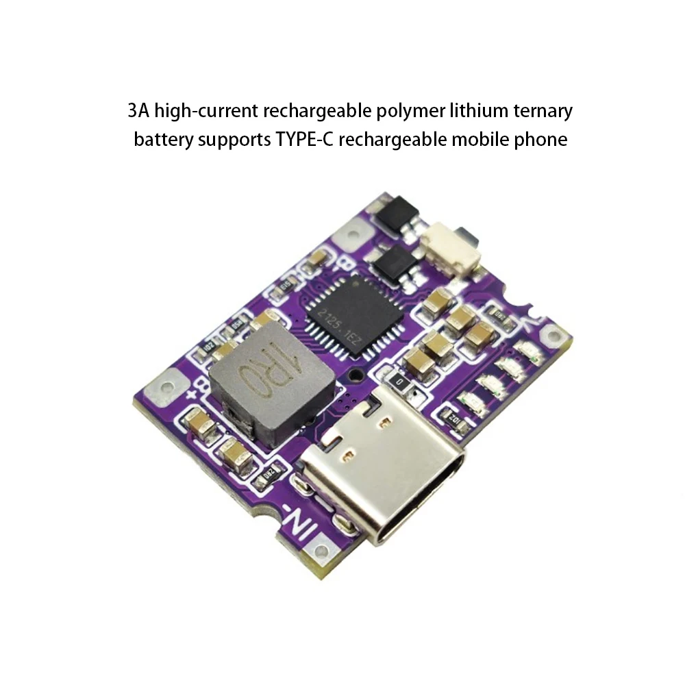 Type-C Micro USB 5V 3.1A Boost Converter Step-Up Power Module With Switch LED Indicator Battery Protection Board for 18650