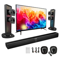 Rsionch Detachable Wireless Bluetooth Speaker, TV Soundbar with Wireless Radio Portable Separable Speaker AUX USB for PC Laptop