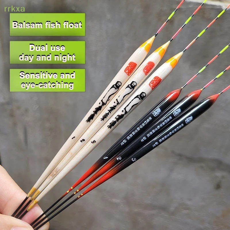 

Balkan Wood Floating Fish Float Crucian Carp Tilapia Thickening Sensitive Eye-catching Drift Body Long Day And Night Dual use