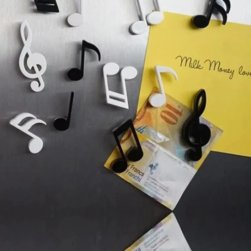 مجموعة مكونة من 6 قطع من مغناطيس الثلاجة ملاحظة الموسيقى الإبداعية مغناطيس الثلاجة صور تعليقات ملصقات ديكور المنزل #2