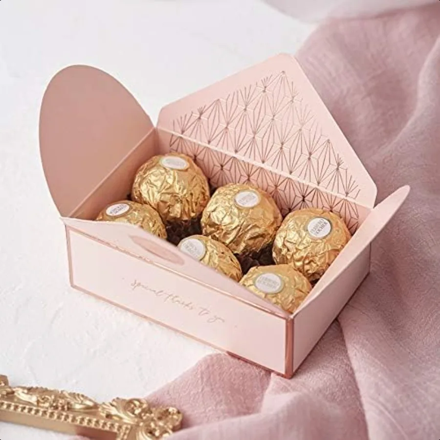 20Pcs 캔디 상자 선물 상자 로맨틱 웨딩 호의 결혼식을위한 귀여운 초콜릿 상자 신부 생일 파티 플라이 핑크
