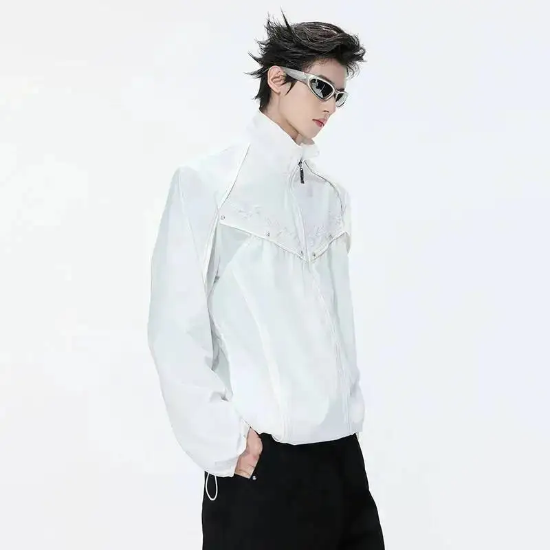 LUZHEN Niche Bust Buttoned Decorate Patchwork 2026 Design Shirts New Coat Men's Fashion Zipper Stand Neck Sports Jacket JY8039