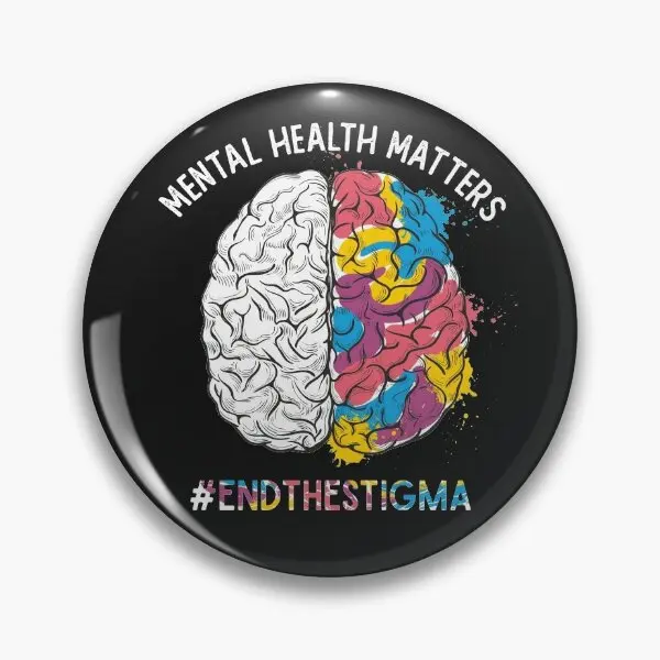 Mental Health Matters Brain Rainbow End  Soft Button Pin Cute Lapel Pin Women Jewelry Gift Lover Funny Metal Creative Badge