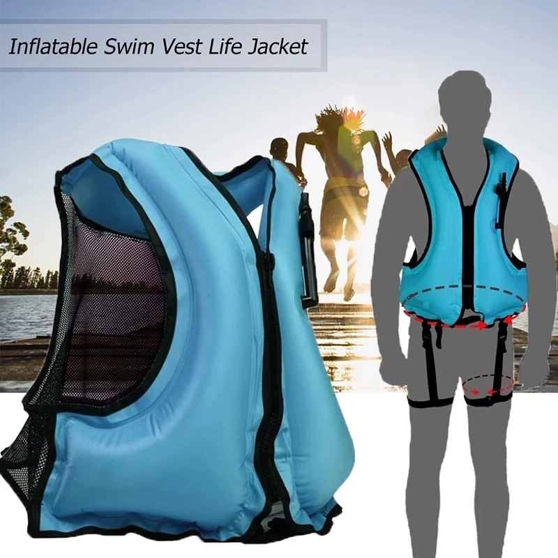 Adult Inflatable Swimming Life Vest Life Jacket Snorkeling Floating Swimming Surfing Water Sports Safety Life Saving Jackets