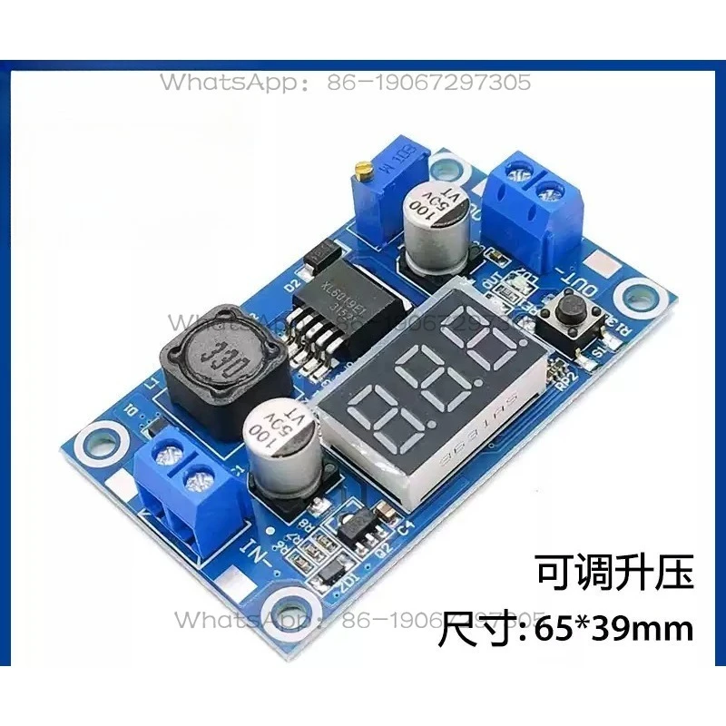 XL6009S DC‑DC Adjustable Boost Module 4A Digital Voltmeter Display ...