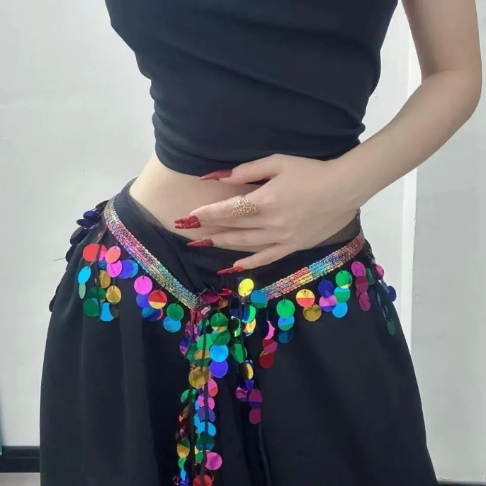Mode Pailletten Kwasten Taille Keten Glanzende Hip Hop Taille Handdoek Taille Accessoires Jazzdans Riem
