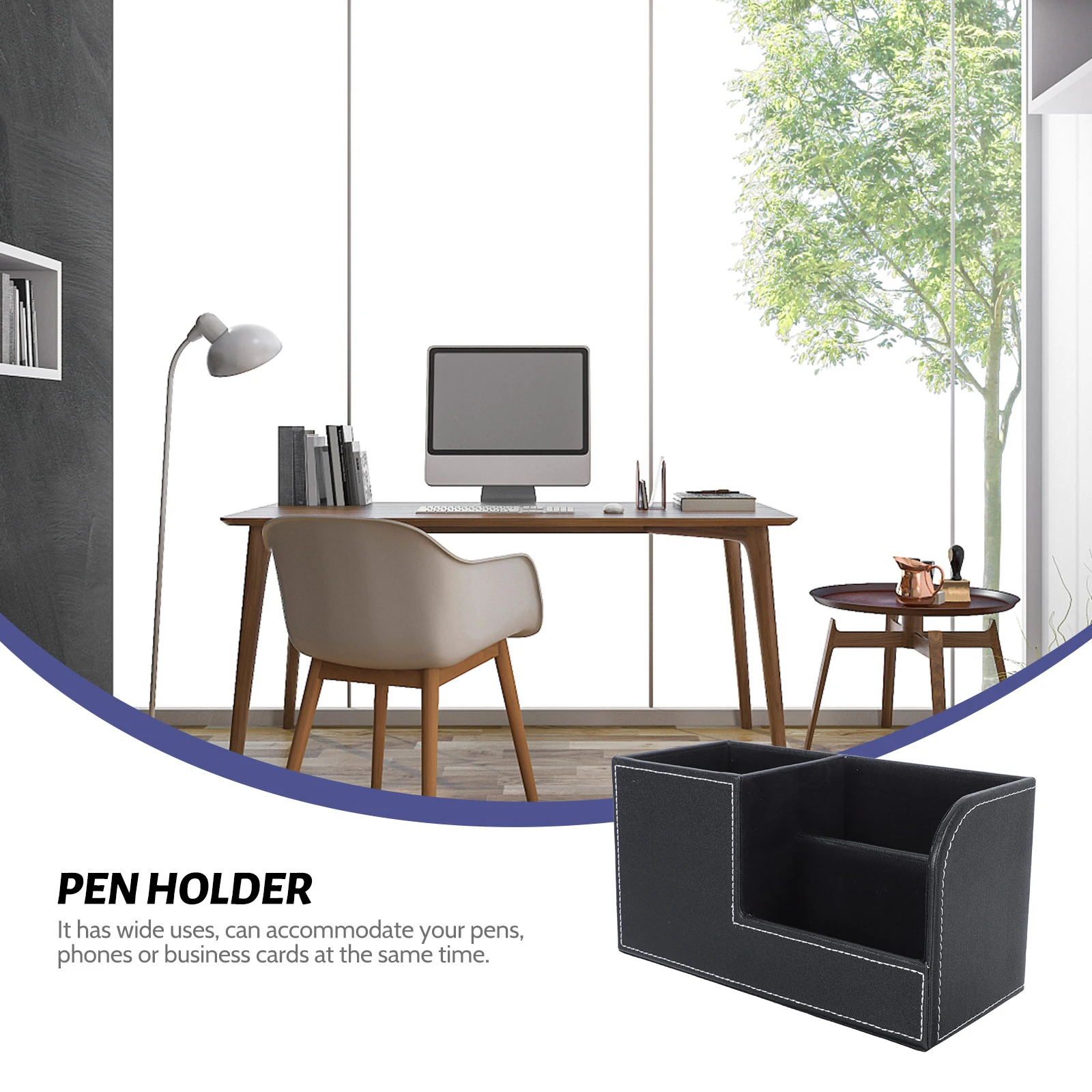 

1pc Office Organizer PU Pen Box Cute Stationery Holder Pencil Man Stationery Storage Caddy Pen Box