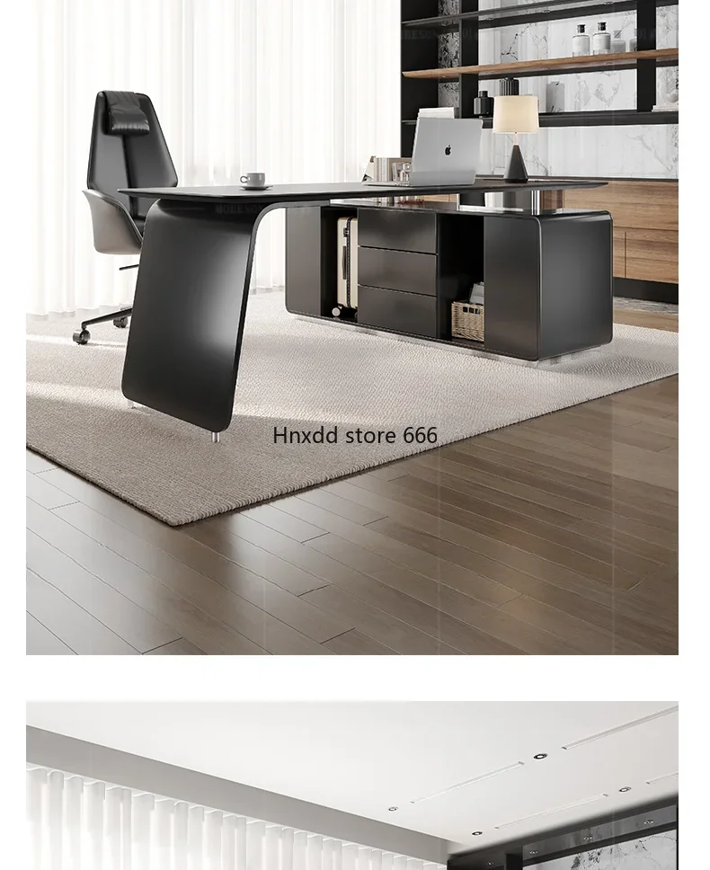 Italian minimalist rock slab household corner computer desk