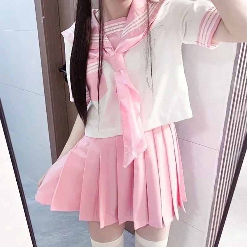 Uniformi giapponesi rosa JK Studenti delle scuole medie universitarie Uniformi da marinaio Uniformi scolastiche JK Anime Cospaly Studenti Abbigliamento