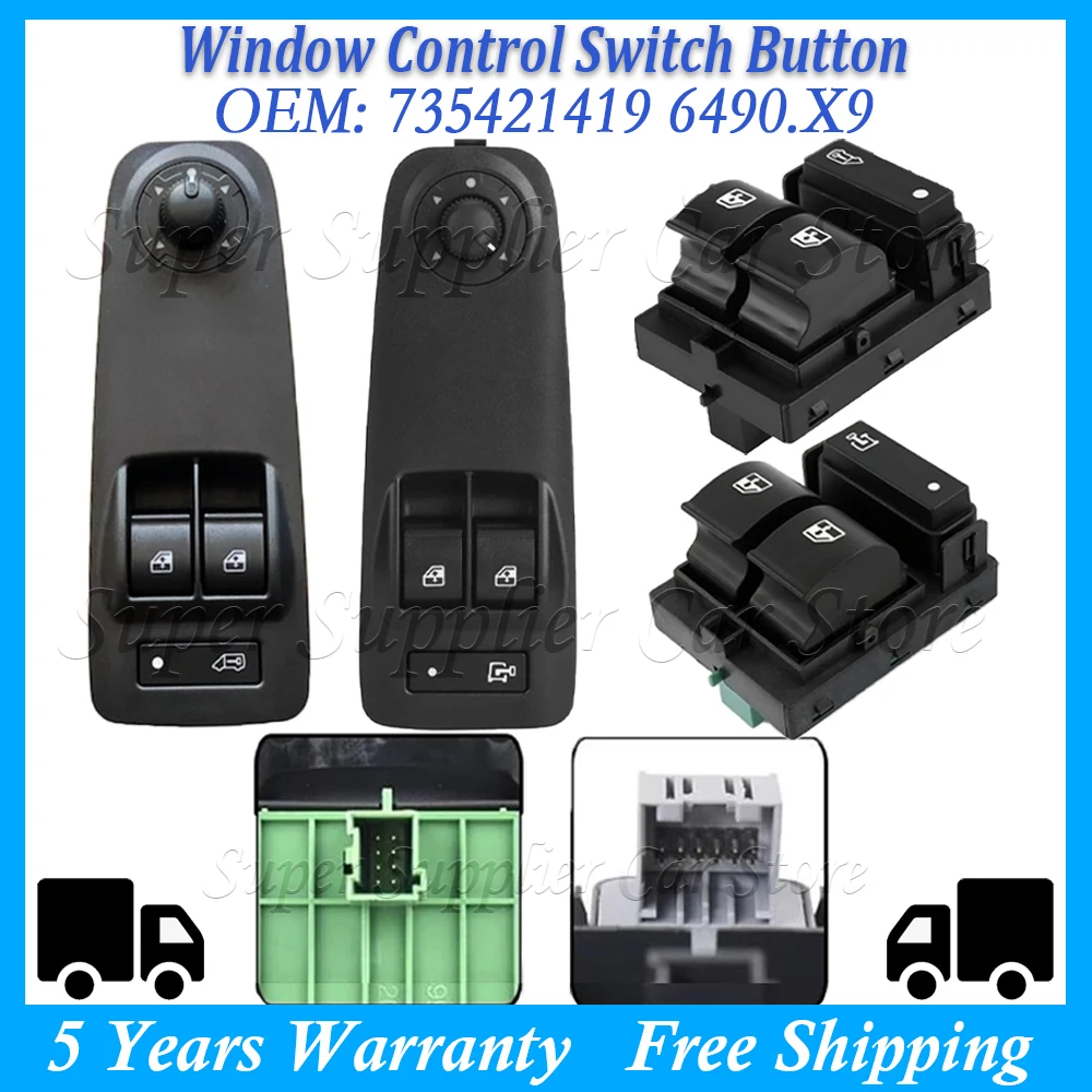 New Electric Power Window Control Switch Button For Fiat Ducato Citroen Jumper II Peugeot Boxer II 735421419 6490.X9