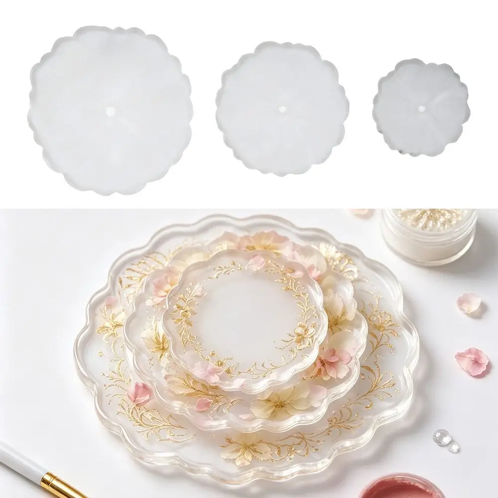 3PCS Round Shape 3 Tier Cake Stand Mold Easy Release Tear Resistant Silicone Resin Mold DIY Handcraft Mold Home Decoration