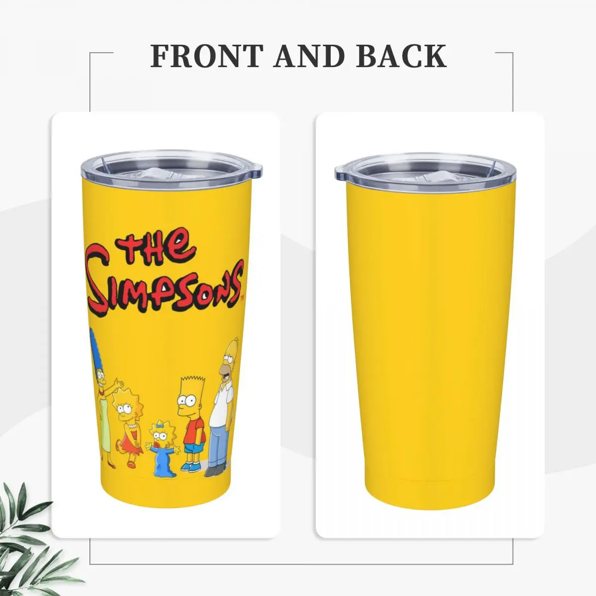 S-Simpsons Family Together Stainless Steel Tumbler Travel Car Mugs Large Thermal Mug Insulated Cold Drink Milk Tea Water Bottle