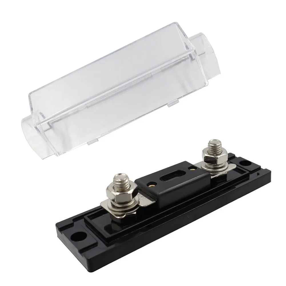 Fuse Holder 2PCS with 100A Fuse for 12V 24V 48V DC Overcurrent Protection PA66 Housing Stainless Steel Construction