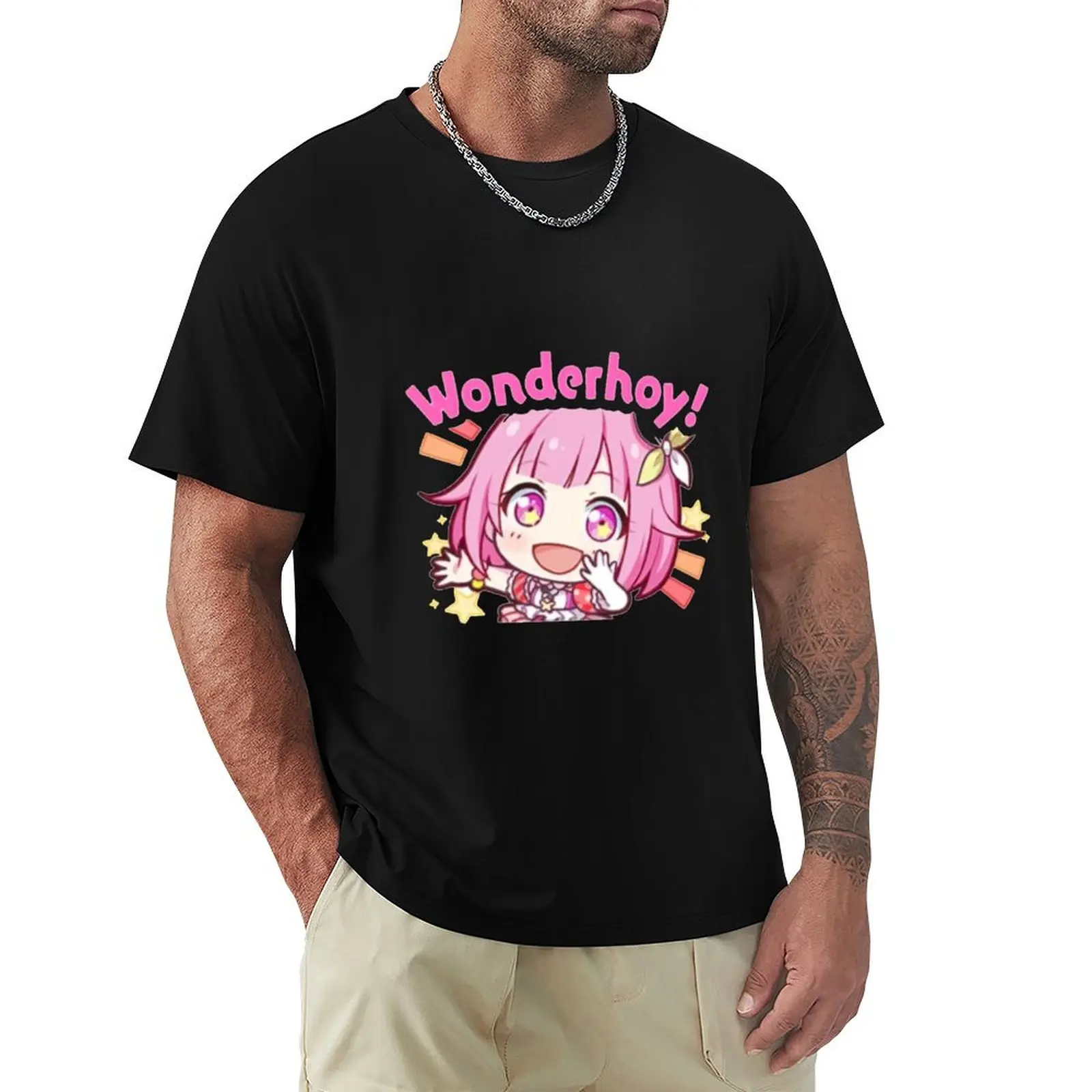 Emu Otori wonderhoy stamp T-Shirt Basic Solid Color Casual Tee Shirt