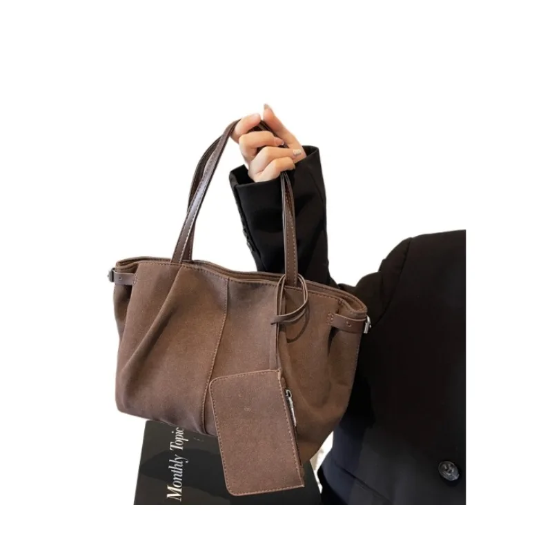 Single Shoulder Underarm Large Capacity Tote Bag Women's New Autumn/Winter Premium Deerskin Velvet Frosted Good-looking Handbag