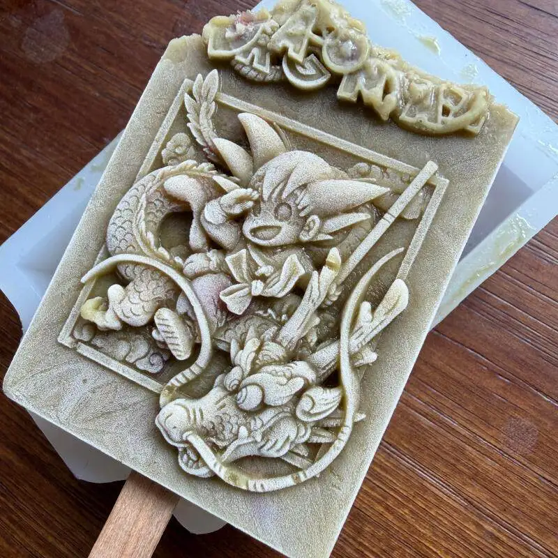 Diy Self Made Cartoon Dragon Ball Son Goku Ice Cream Silicone Mold Gypsum Glue Food Grade Silicone Mold Gift Toys