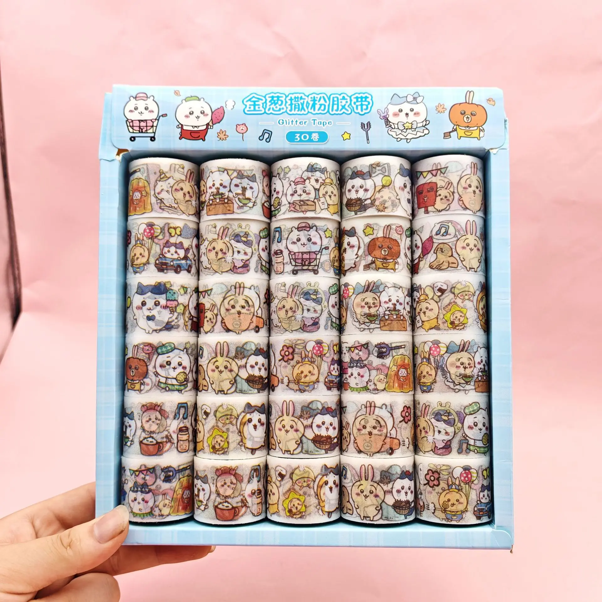 

JIYI Cute Stickers Adhesive Tape Cartoon Gold Onion Powder Tape DIY Scrapbook Stickers in Large Quantity Practical Gifts