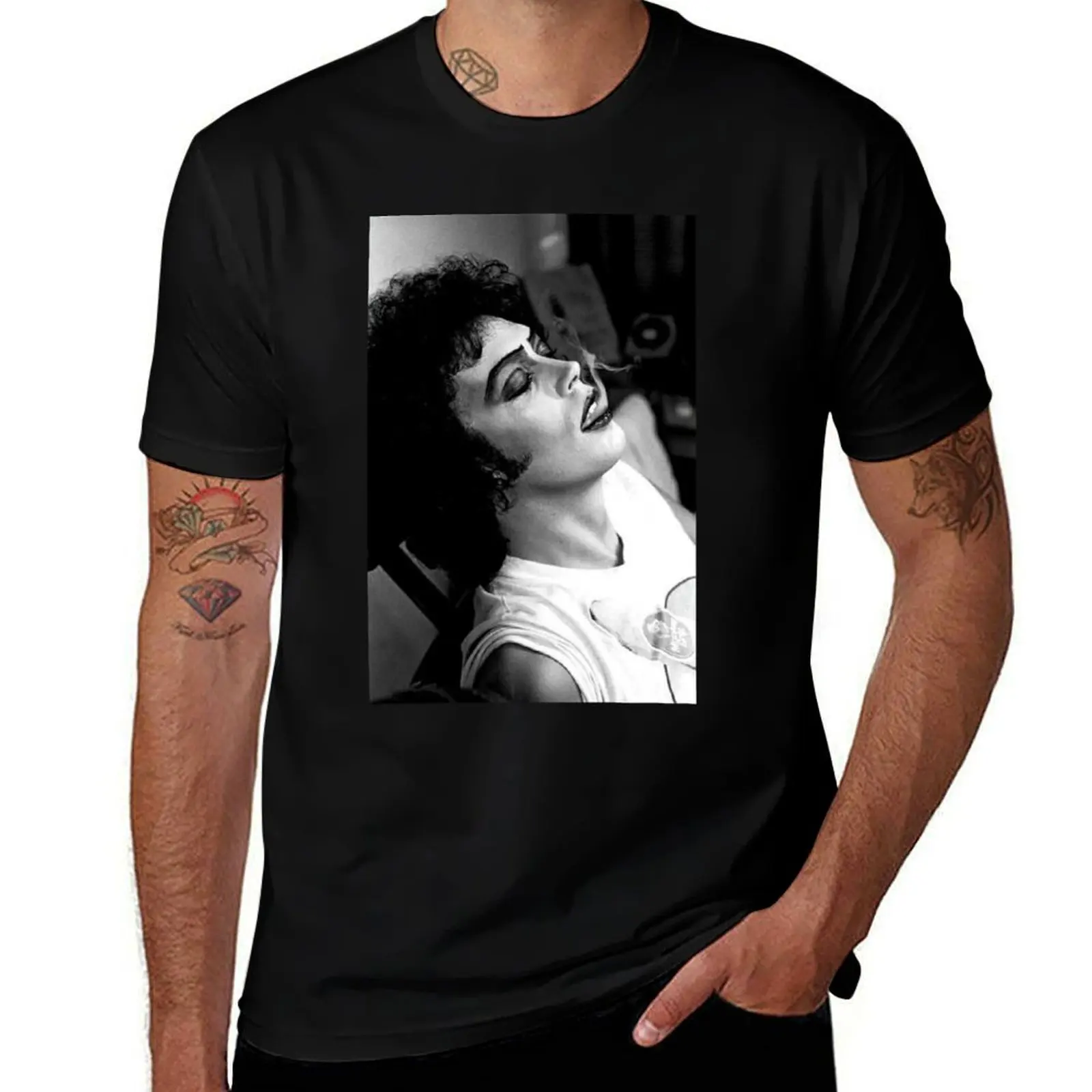 

Tim Curry Smokes T-Shirt black cotton t-shirt plain for man package t shirts for man pack white T-Shirt