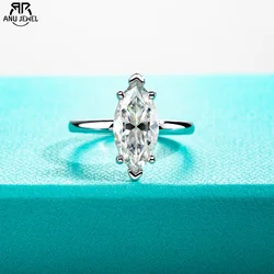 AnuJewel 3ct D Color Marquise Cut Moissanite Engagement Wedding Ring 925 Sterling Silver Rings For Women Gift Jewelry Wholesale