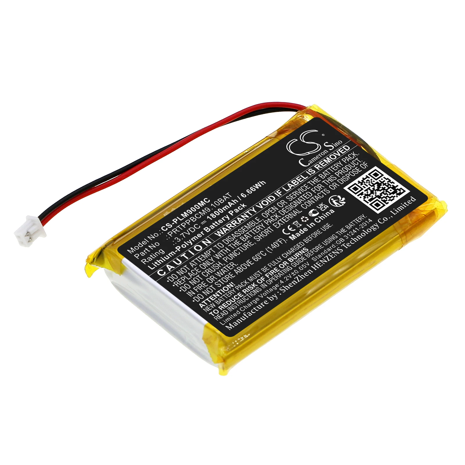 

CS Replacement Battery For PylePPBCM9,PPBCM10PRTPPBCM9.10BAT 1800mAh / 6.66Wh