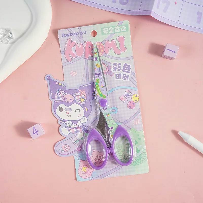 4/12pcs Sanrio Printing Scissors Kuromi Cinnamoroll Hello Kitty Student Handmade Tool Stationery Scissors School Office Supplies