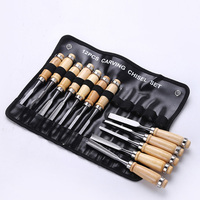 Professional 12Pcs/set Manual Wood Carving Hand Chisel Tool Set Carpenters Woodworking Carving Chisel DIY Hand Tools