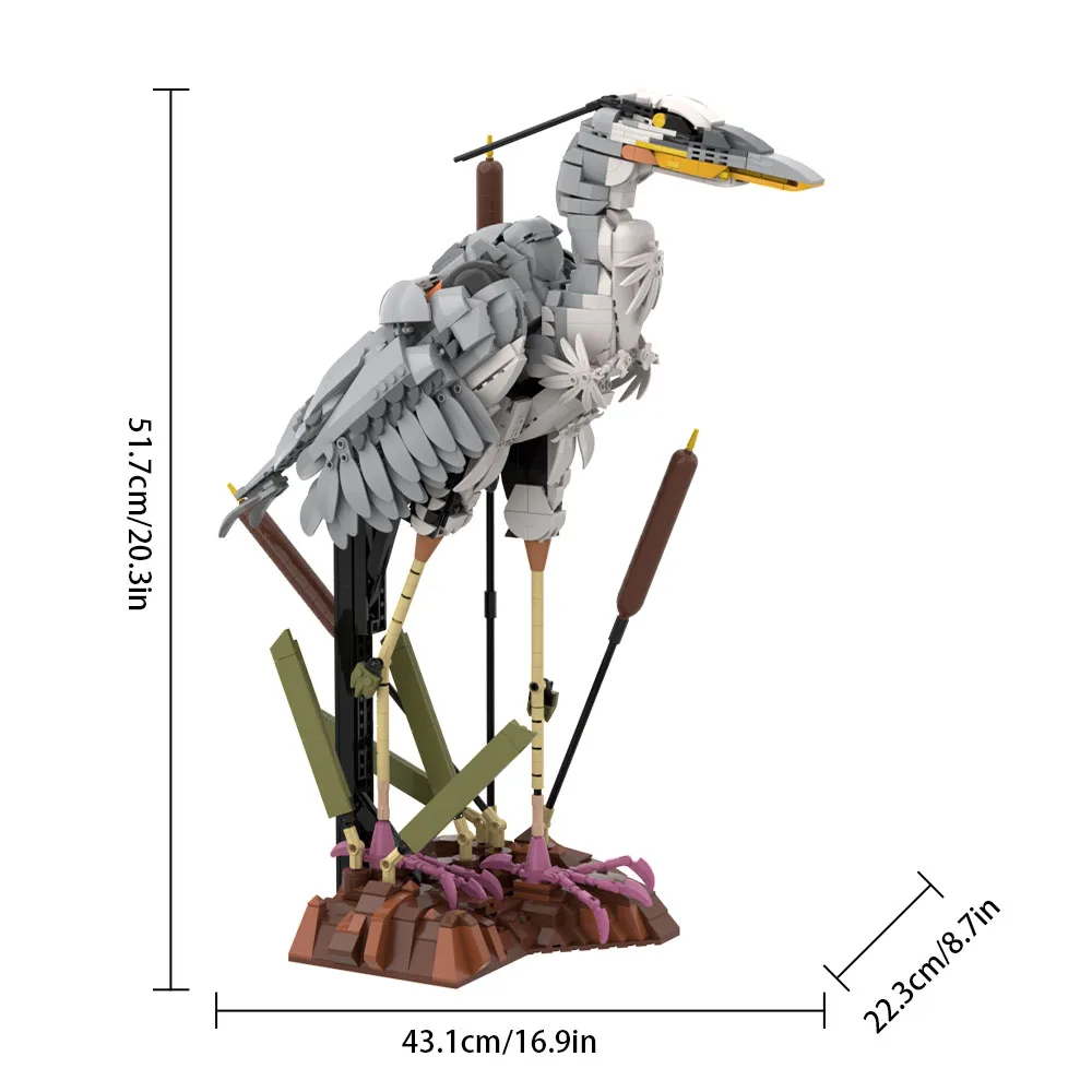 

Gobricks MOC Ardea cinerea Grey Heron Bricks Модель The Killer Queen-SetaryBird Строительные блоки Игрушки Подарки
