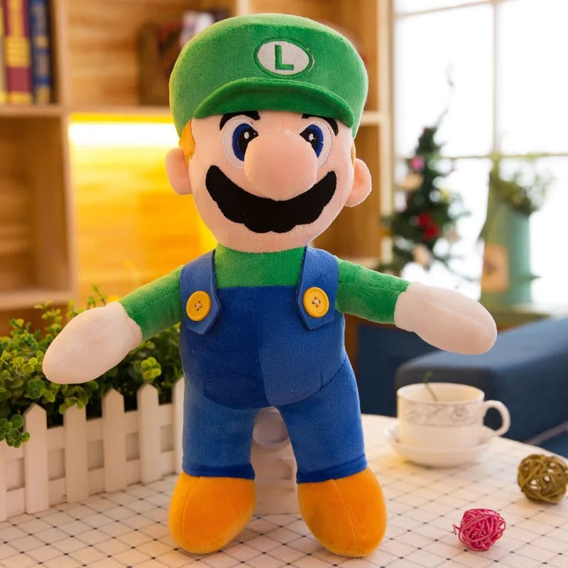 25cm Super Mario Bros Stuffed Animals & Plush Toys Dolls Accessor Luigi Action Figure Toy Decor Doll for Kids Birthday Xmas Gift