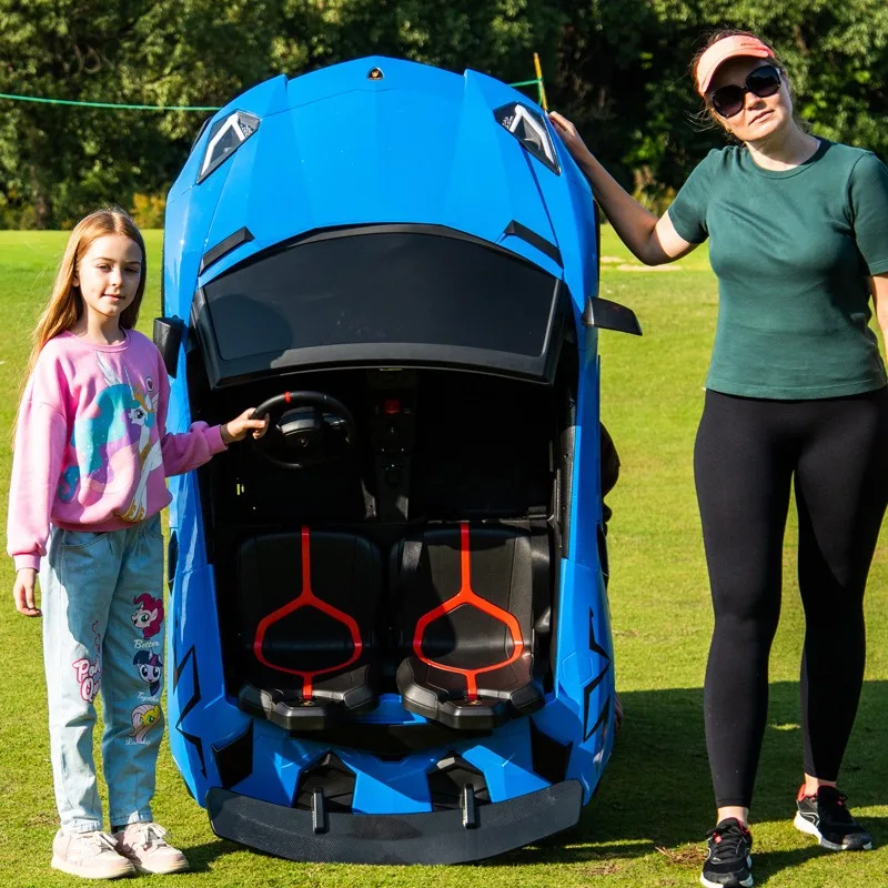 Two-seater electric car, four-wheeled parent-child car can sit on adult remote control children's toy car