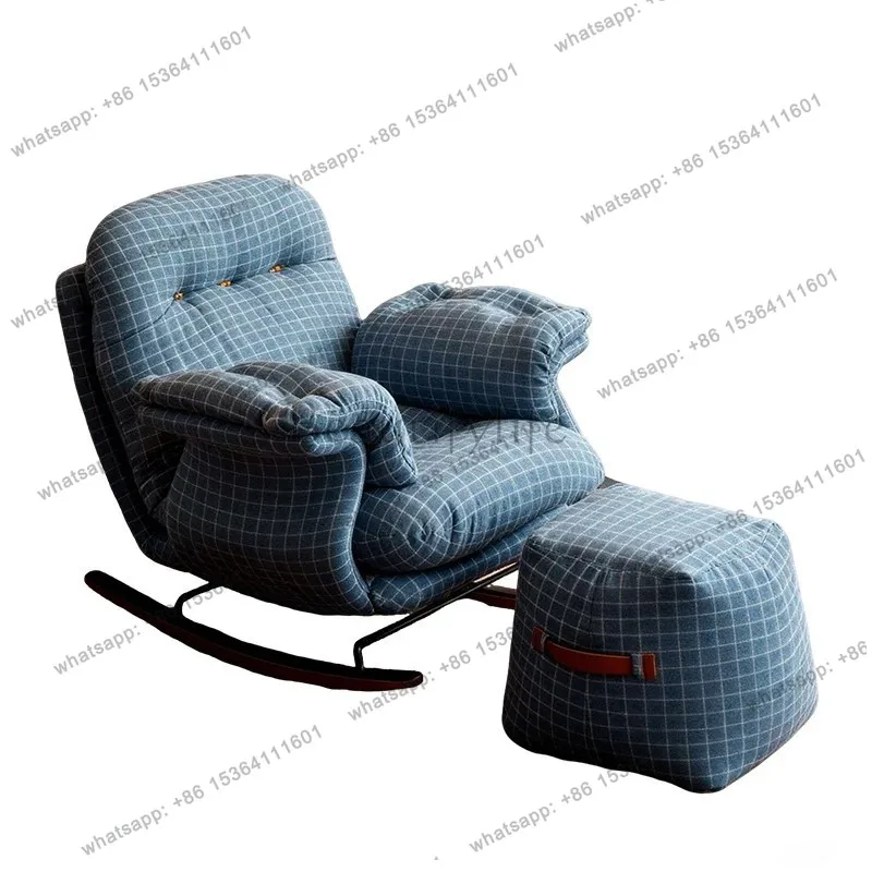 PG Modern Simple Living Room Balcony Fabric Sofa Single Chair Bedroom Leisure Area Sleeping Rocking Chair