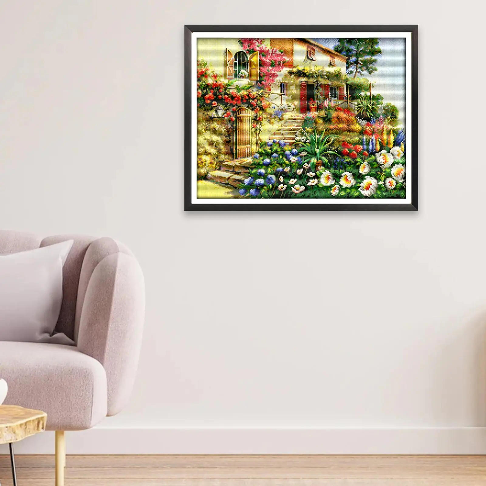

Printed Cross Stitch Kit Cotton 14CT Fabric Easy Instructions for DIY Home Office Dining Room Decorations and Craft Lovers