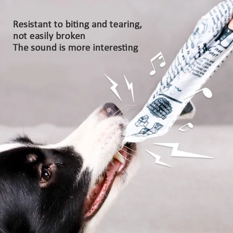 Pet Toys Voice Activated Dog Biting Sound Toys Boredom Relieving Newspapers Poker Cards Built-in Voice Activated Dog Accessories