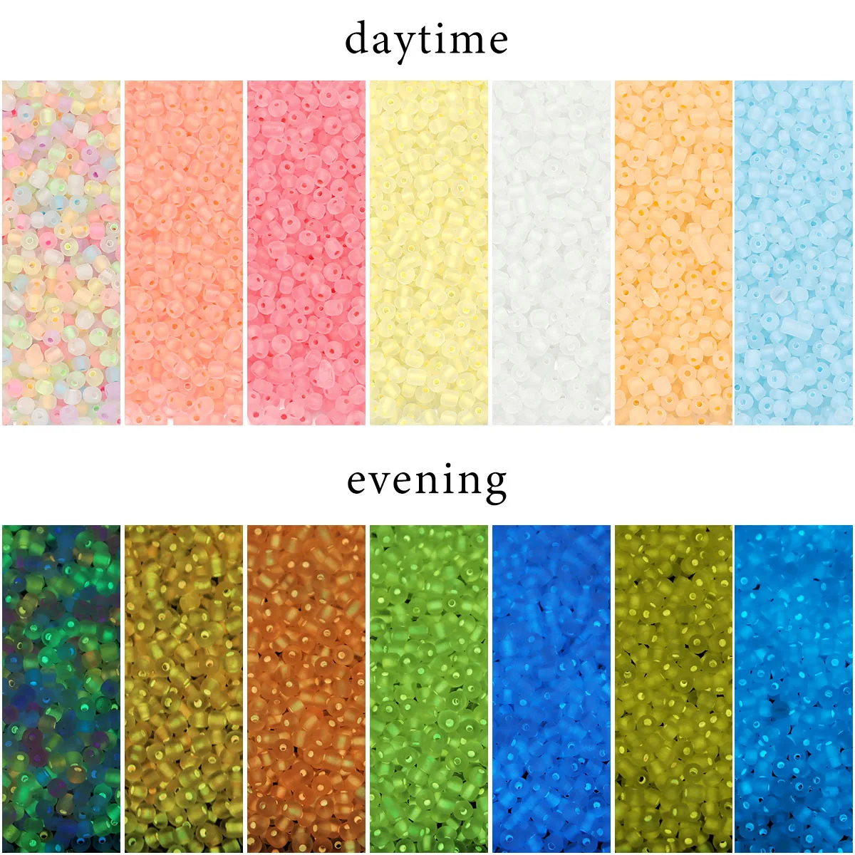 

20g/Pack Frosted Colored Glass Seed Beads Loose Spacer Luminous Rice Beads For DIY Charm Bracelet Phone Chain Supplies Wholesale