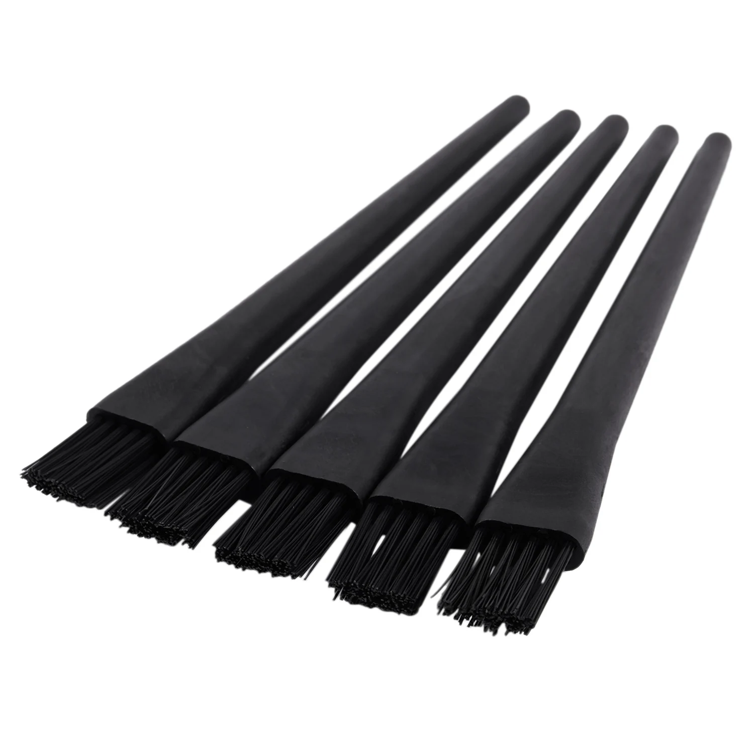 5 Pcs 1.5 x 0.5cm Black Plastic Round Handle Anti Static ESD Brush