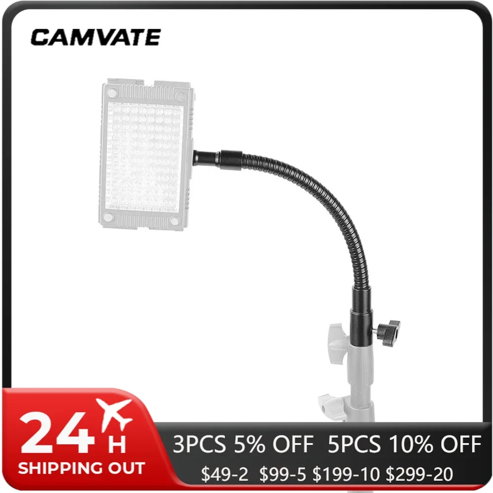 CAMVATE-Braço flexível do Gooseneck do metal, 1/4 "-20 rosca parafuso, suporte de luz 16mm, adaptador para câmera, lanterna, monitor, novo