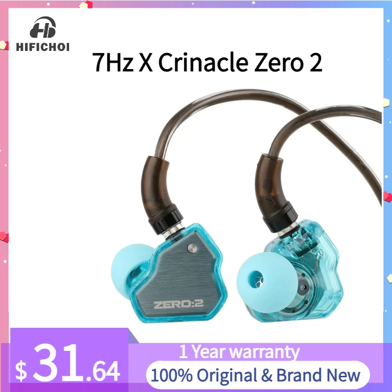 

7Hz X Crinacle Zero 2 Updated 10mm Dynamic Driver IEM HIFI Best Wired In-ear Earphones Gaming Monitor Earbuds with OFC Cable