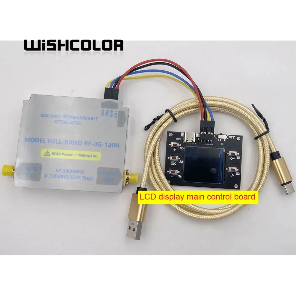 

Wishcolor LF-3GHZ-120DB Bidirectional Digital Control RF Attenuator High Isolation Attenuator Module with LCD Main Control Board