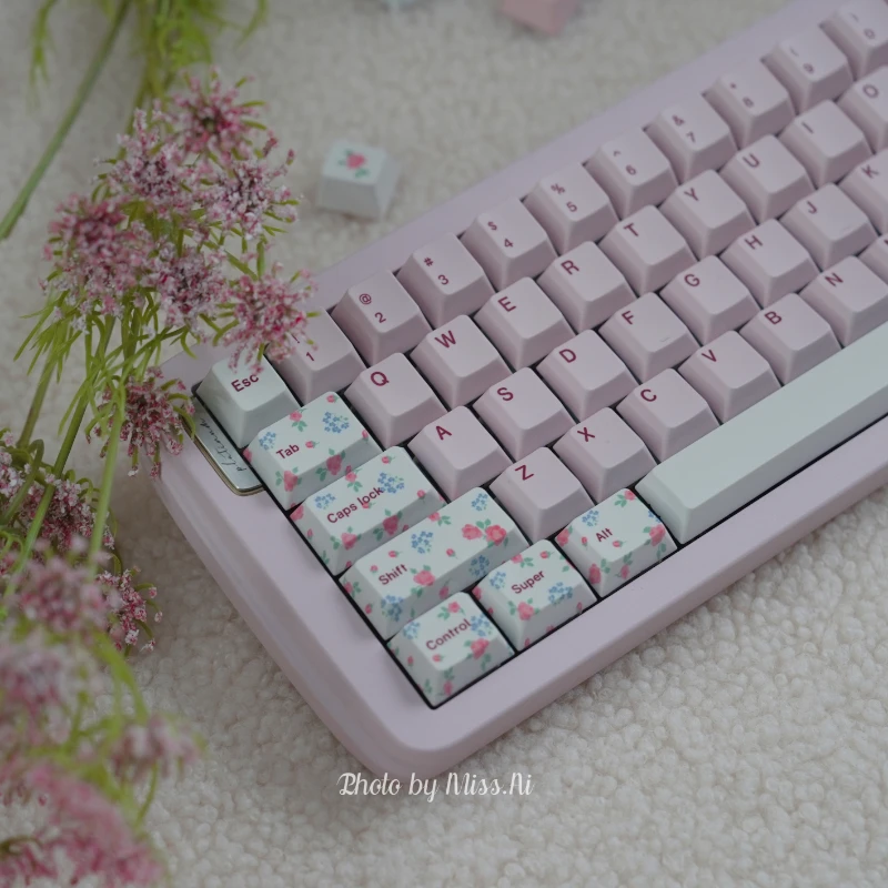 Imagem -05 - Rose História Chave Caps Definido para Teclado Mecânico Cereja Perfil Pbt Sublimação Dye 61 64 75 80 98 104 108 Keycaps