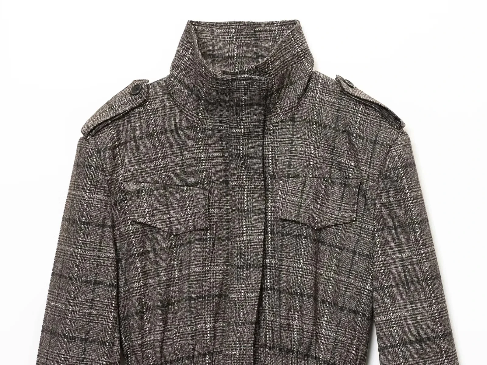 KONDALA-Chaqueta mezclada informal Vintage para mujer, chaqueta a cuadros con cintura ajustada y cuello levantado, chaqueta elegante para ir al trabajo a la moda para primavera 2026