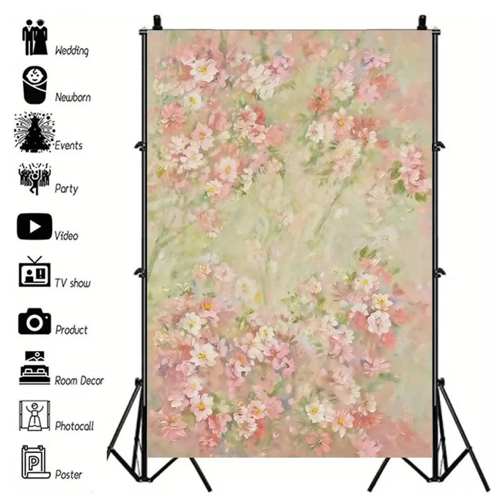 Spring Garden Flower Theme Decoration Photography Background, Abstract Texture Birthday Party Decoration Photography Background