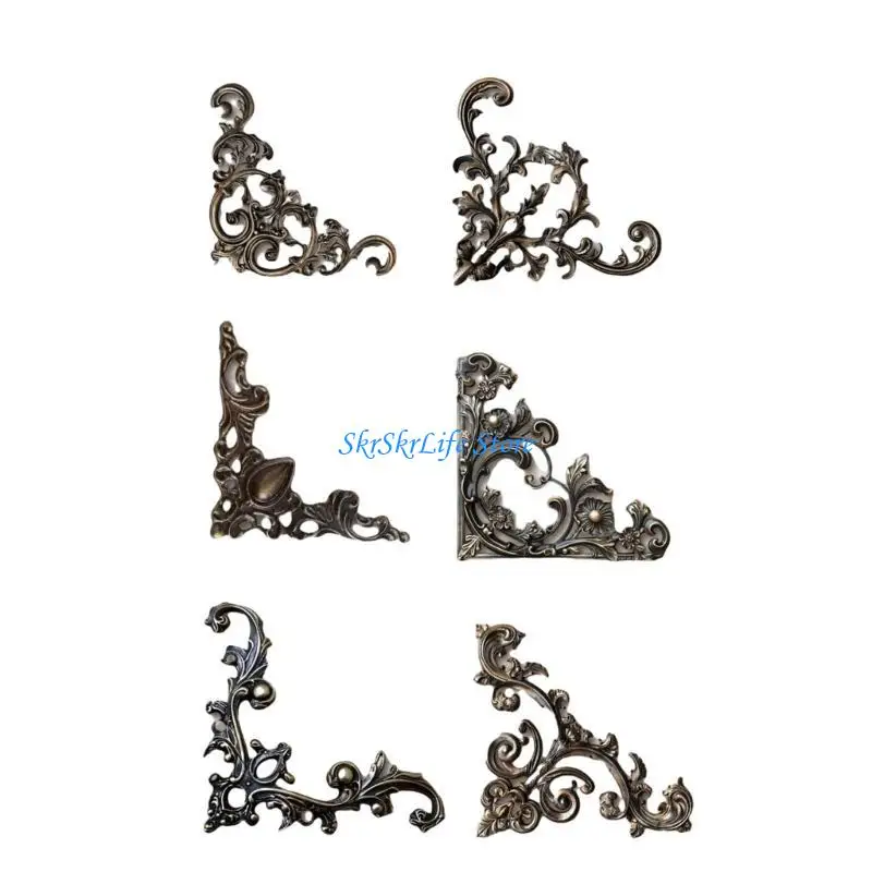 E65E 24 Sheets/Pack Baroques Series Corner Stickers Paper Stickers Decorative Stickers for Scrapbooking